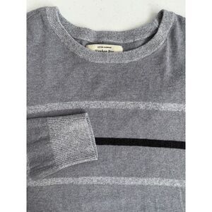 Hawker Rye Men's‎ Large Gray Striped Cotton Cashmere Lightweight Knit Sweater